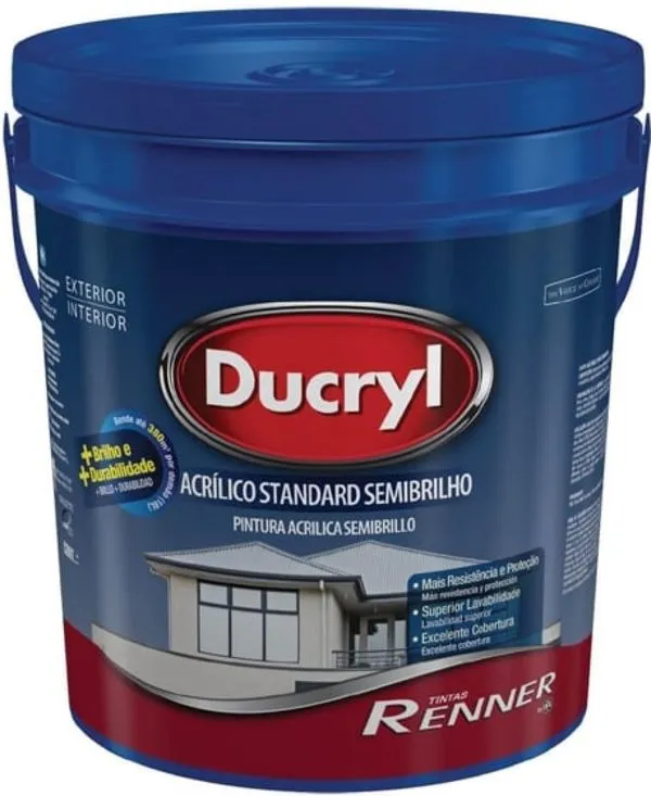 Tinta Acrílica Ducryl Renner Fosco Cinza Absoluto 18L