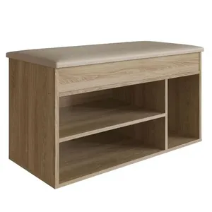 Sapateira Baú Oak com Tampo Estofado Completa Móveis