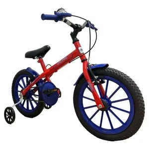 Bicicleta Bike Infantil Aro 16 Ravok Com Rodinhas 3 A 7 Anos Spider Azul