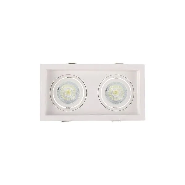 Spot De Embutir Recuado Nordecor Flea Duo Para 2 Lâmpadas Mr16 Gu10 Bivolt Branco 6331