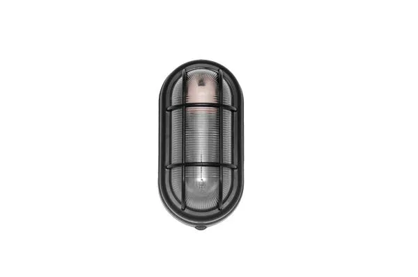 Luminária 1 Lâmpada Tartaruga Parede Cilíndrica Até 100W TermoPlástico Jm 416-Pt Preto Bivolt