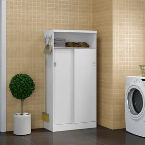Armário Multiuso em MDP com 2 Portas, 3 Ganchos Laterais - Carraro 528 Branco