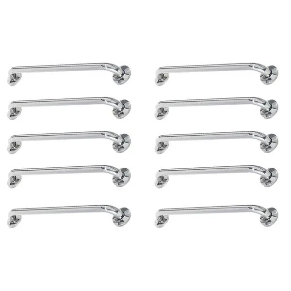 Alça De Apoio Barra Inox 40cm Idoso Kit 10 Unidades Deficiente Cadeirante Banheiro Acessibilidade Segurança Resistente