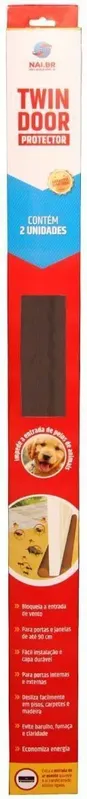Veda Porta Protetor de Porta Nai BR Twin Door Duplo Marrom 90cm