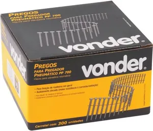 Prego Para Pregador Pneumático Ardox Vonder 50mm PP700 Carretel com 300 Peças