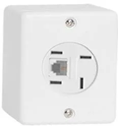Tomada Ilumi Sobrepor Telebras RJ11 Box Branco
