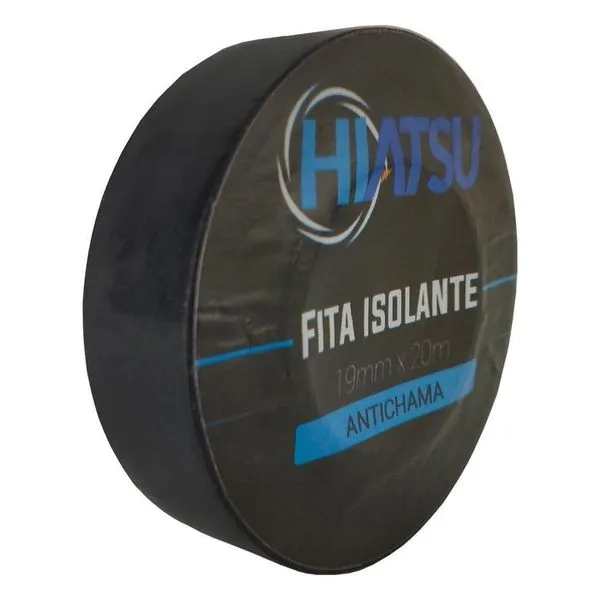 Fita Isolante Antichama 0,13mm X 19mm X 20m Cor Preta Hiatsu 1 Unidade