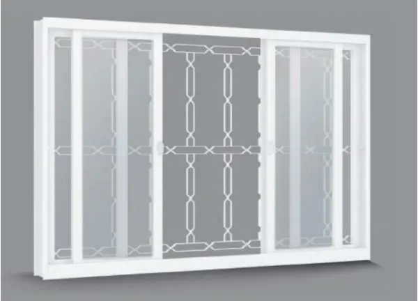 Vitrô de Aço Machado 134577 120x100x12cm Branco Grade Elo Vidro Incolor