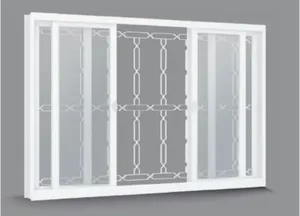 Vitrô de Aço Machado 134577 120x100x12cm Branco Grade Elo Vidro Incolor