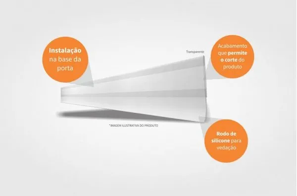 Veda Porta Adesivo 80cm Slim Transparente - Comfort Door