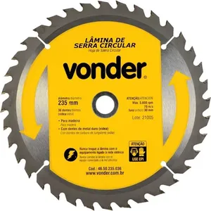 Lâmina de serra circular 235mmx30mm 36 dentes de metal duro/vídea -VONDER