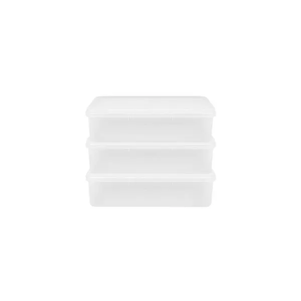 Kit 3 Caixas Herméticas Plásticas Empilháveis 6,5l Transparente