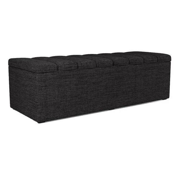 Recamier Calcadeira Bau 160 Cm Dalia Linho Chumbo Artte Chumbo