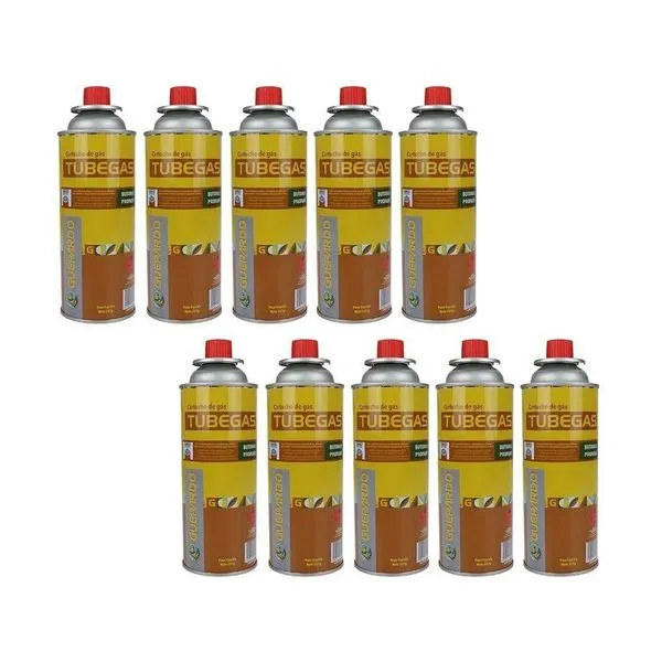 Kit 10 Latas Tube Gás Para Fogareiro E Maçarico Guepardo