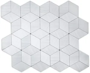 Pastilha de Alumínio Glass Mosaic Metal Prata 29X30,3Mm