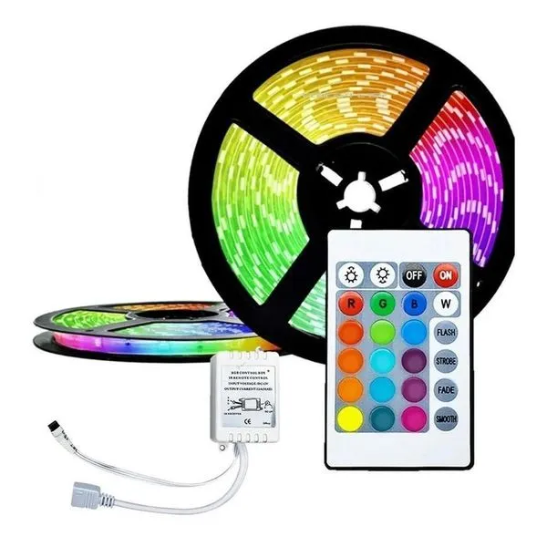 Fita Led 5050 Rgb Reflexiva 5m Sanca + Fonte + Controladora