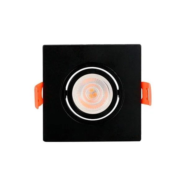 Spot De Embutir Plano Mbled Para 1 Lâmpada Par 30 Quadrado Preto