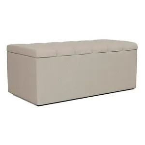 Recamier Calcadeira Bau 100 Cm Dalia Linho Bege Artte Bege