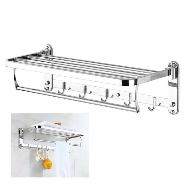 Toalheiro Varal Suporte Roupa Prateleira Inox Porta Toalha