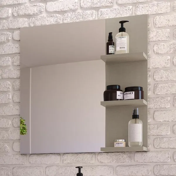 Espelheira Para Banheiro Bosi Nordic Argento 61x60