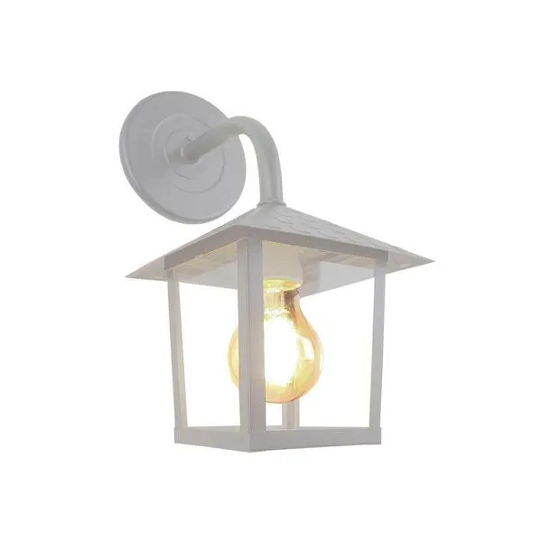 Arandela Blumenau Colonial Nina Quadrada Vidro Liso E27 Bivolt Branco