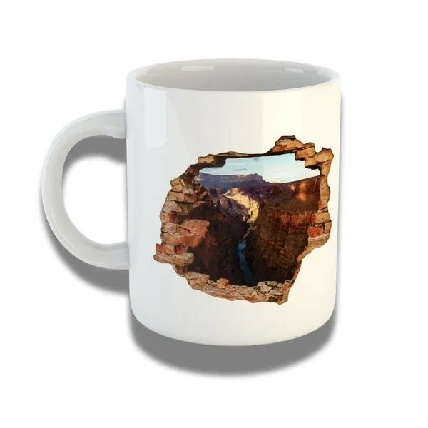 Caneca De Porcelana 325ml Com Design 3d Exclusivo Montanha