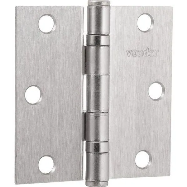 Dobradiça Porta 3.1-2 Aço Carbono Niquelado 3 Vonder