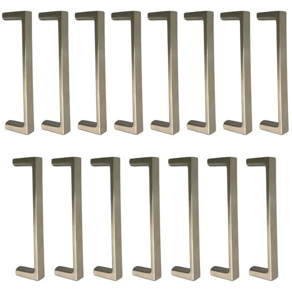 Kit 15 Puxadores 96mm para Móveis Níquel Escovado Torralba Oeiras Bancadas Armários Gavetas