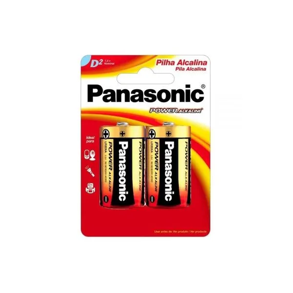 Pilha Panasonic Power Alkaline Grande Com 2 Unidades