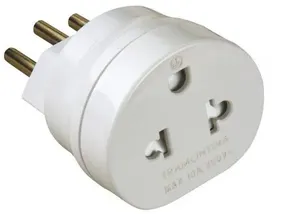 Plug Adaptador Elétrico Tramontina 57400/198 2 Polos e 1 Tomada 10A Branco