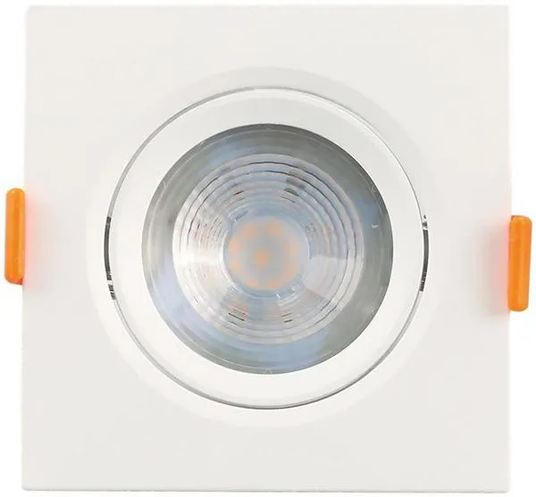 Spot LED de Embutir Quadrado Multilight 7W 6500K Alumínio e Polimeros Sintéticos Luminatti LM787 Branco Bivolt