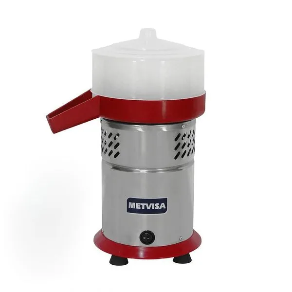 Extrator de Suco Comercial e Doméstico ESL 300W Corpo Aço Inox Vermelho 110V Metvisa Extrator de Suco Comercial ESL 300W Corpo Inox Vermelho 110V Metvisa