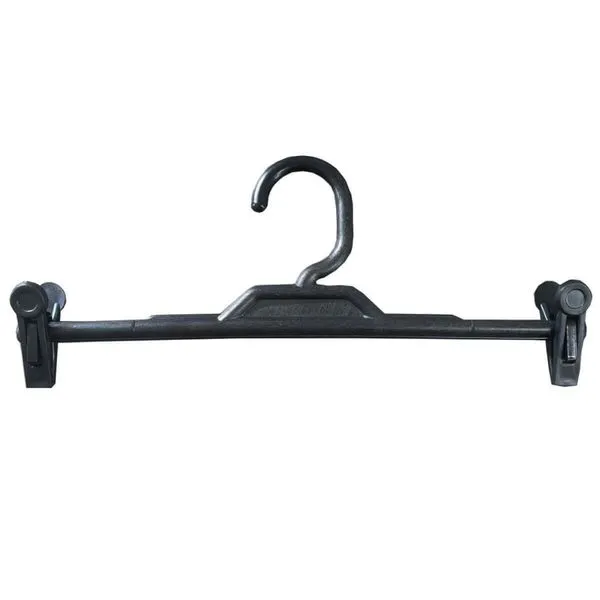 Kit 50 Cabides com Presilhas Preto para Lojas Plástico Prendedor Saias Bermudas Expositor