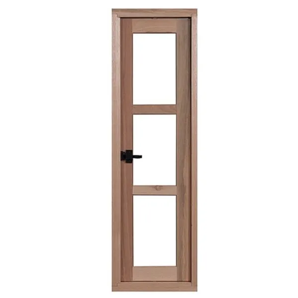 Vitrô de Madeira Eucalipto Rondosul Pivotante EWKJP63 30x100x9,4cm Vidro Quadriculado