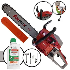 Motosserra Anmax Cs5200b à Gasolina 2t 52cc 2,7hp Sabre 18'' Ponta Rolante Profissional + Óleo Castrol Stihl 500ml