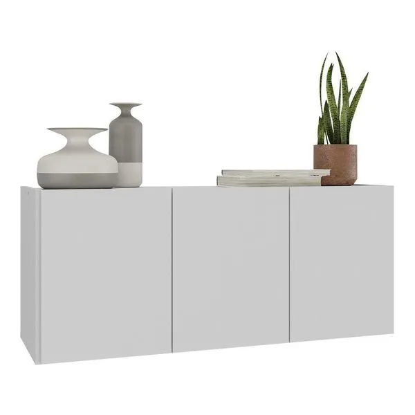 Aparador Buffet Suspenso 3 Portas Multimóveis Mp8001 Branco Branco