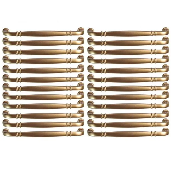 Kit 24 Puxadores para Móveis Alça Dourado 1767 Grenade Torralba Armários Gavetas
