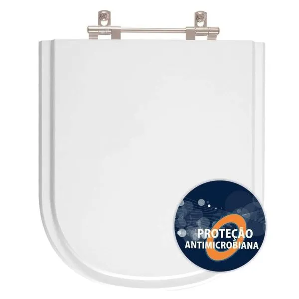 Assento Sanitário Poliéster Anti Bactéria Etna Branco Para Vaso Icasa