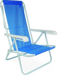 Cadeira Dobrável Mor Reclinável 8 Posições Azul