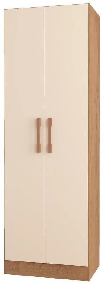Armário Multiuso 2 Portas 4 Prateleiras Atualle Canelato Rústico eNatura Off White