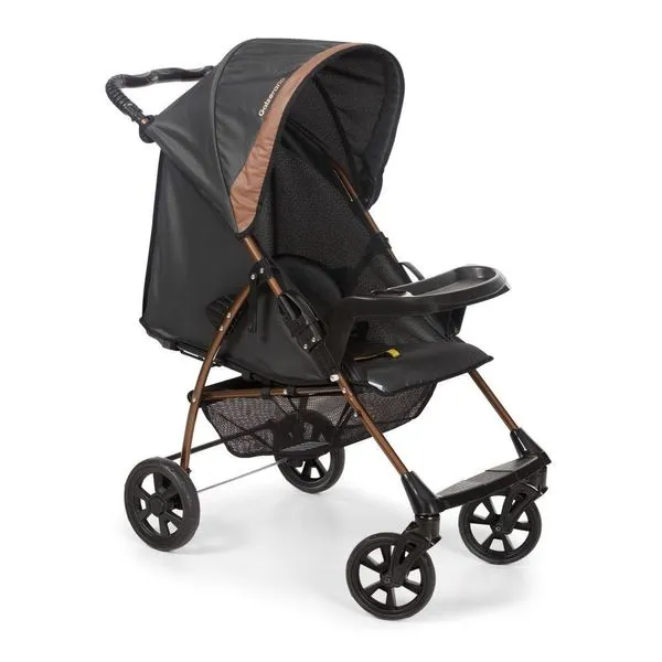 Carrinho de Bebê para Passeio Romano 1035 de 0 Meses Até 15kg Dobrável com Bandeja Preto e Cobre Galzerano Carrinho de Bebê para Passeio Romano 1035 de 0 Meses Até 15kg Preto e Cobre Galzerano