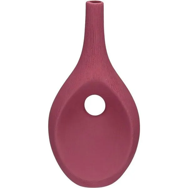 Vaso Decorativo Enfeite Casa Aparador Garrafa Home&co Cerâmica 37x19x12cm Terracota
