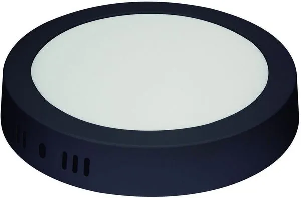 Painel LED de Sobrepor Redondo 12W 6500K Alumínio Blumenau Preto Bivolt