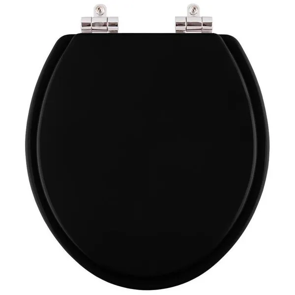 Assento Sanitário Poliéster Soft Close Leiria Preto Para Vaso Luzarte