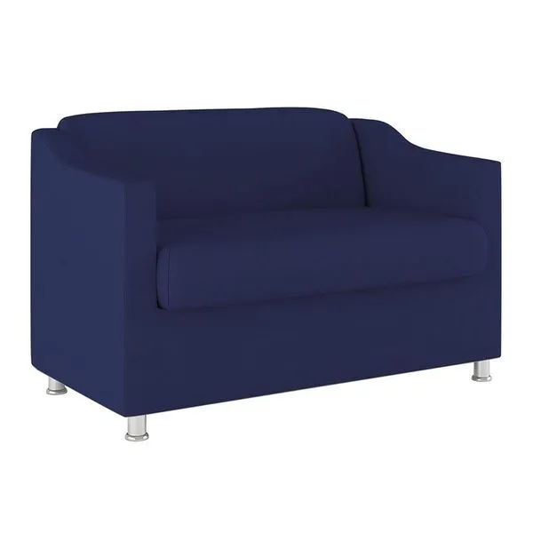 Sofá Namoradeira 2 Lugares Tilla Sala De Espera – Balaqui Decor Cor:azul Marinho