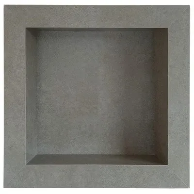 Nicho Decorativo Para Banheiro em Porcelanato Cimento Natural 36x36x11cm