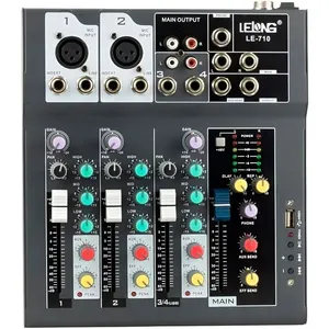 Mesa de Som Digital Mixer USB 4 Canais Bluetooth MP3