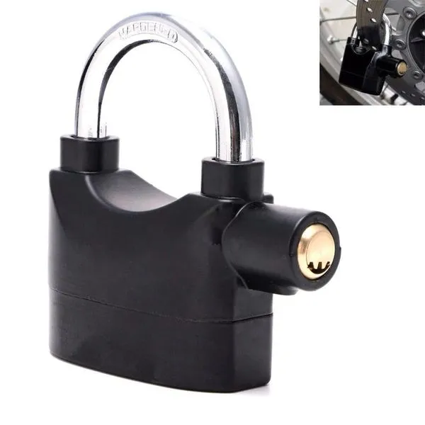 Cadeado Com Alarme Sirene 110db Moto Anti Furto