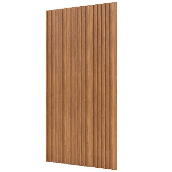 Painel Ripado de Madeira Para Sala Quarto 134x183cm Bairon D03 Freijó - Lyam Decor
