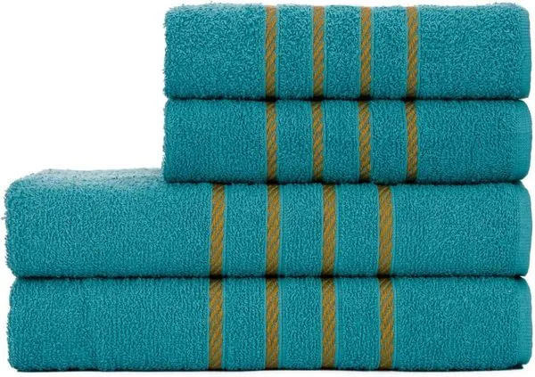 Jogo de Toalha Montreal 2 Banho + 2 Rosto Dourado 100% Algodão Alta Absorção Verde Jade